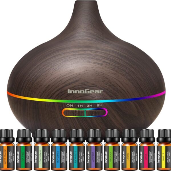 InnoGear Aromatherapy Diffuser & 10 Essential Oils Set