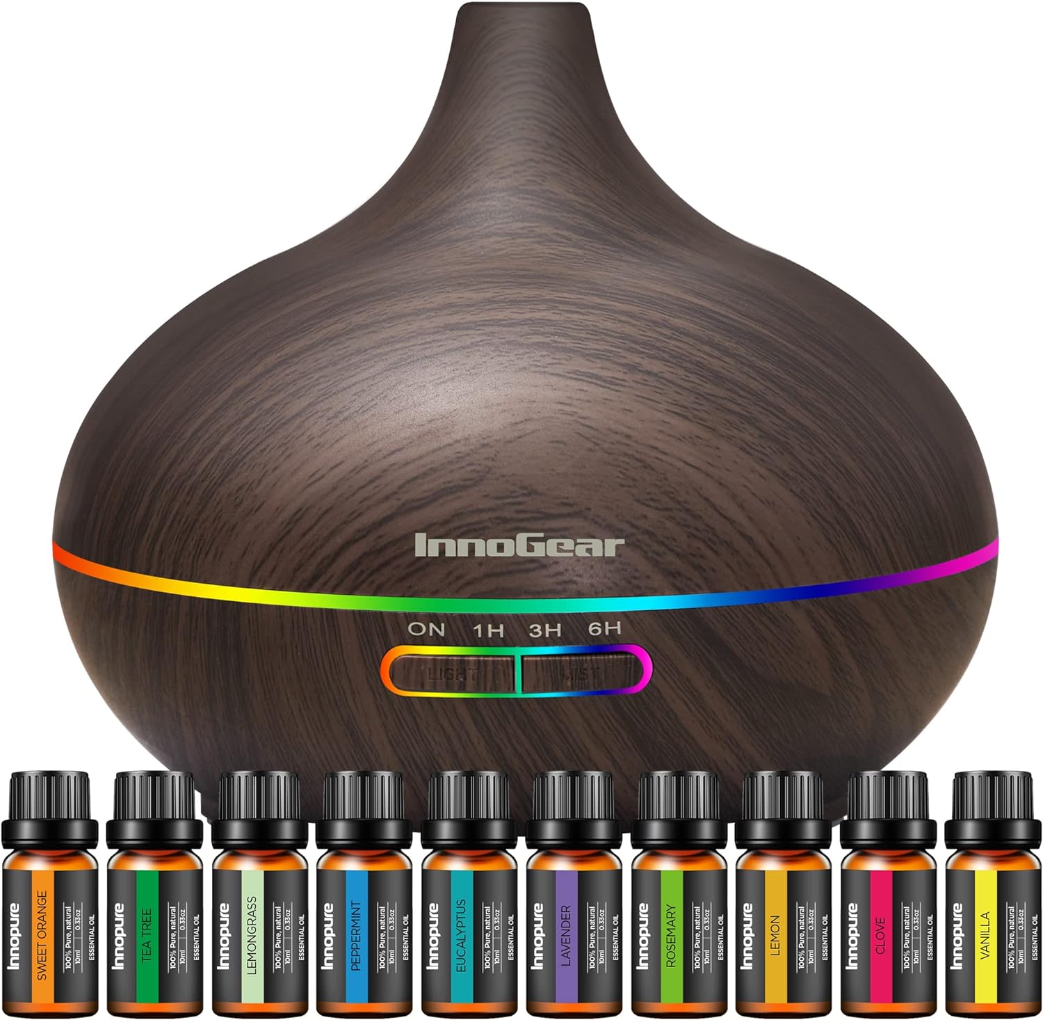 InnoGear Aromatherapy Diffuser & 10 Essential Oils Set